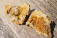 Natural Golden Limonite Quartz Clusters x 6 From Zambia