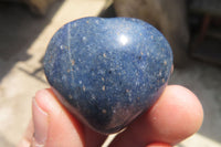 Polished Blue Lazulite Gemstone Hearts x 35 From Madagascar