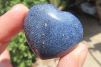 Polished Blue Lazulite Gemstone Hearts x 35 From Madagascar