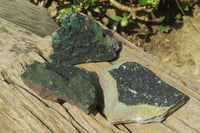 Natural Libethenite Crystals On Dolomite Matrix Specimens x 3 From Shituru, Congo