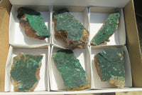 Natural Crystalline Malachite Specimens x 6 From Congo