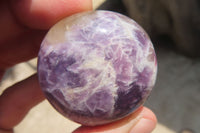 Polished Lepidolite with Pink Rubellite Palm Stones x 20 From Madagascar