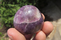 Polished Lepidolite with Pink Rubellite Palm Stones x 20 From Madagascar