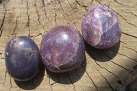 Polished Lepidolite with Pink Rubellite Palm Stones x 20 From Madagascar