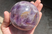 Polished Smokey Chevron Amethyst Sphere x 1 From Madagascar