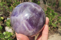 Polished Smokey Chevron Amethyst Sphere x 1 From Madagascar