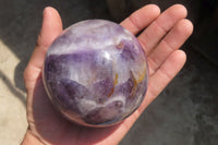 Polished Smokey Chevron Amethyst Sphere x 1 From Madagascar