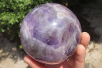 Polished Smokey Chevron Amethyst Sphere x 1 From Madagascar