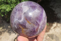 Polished Smokey Chevron Amethyst Sphere x 1 From Madagascar