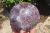 Polished Smokey Chevron Amethyst Sphere x 1 From Madagascar