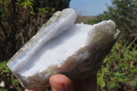 Natural Blue Lace Agate Geode Specimens x 3 From Nsanje, Malawi