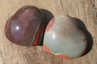 Polished Polychrome Jasper Gemstone Hearts x 6 From Madagascar