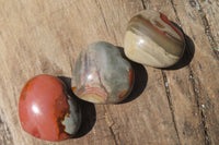 Polished Polychrome Jasper Gemstone Hearts x 6 From Madagascar