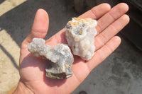 Natural Drusy Quartz Coated Calcite Pseudomorph Specimens x 12 From Lesotho