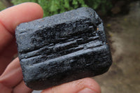 Natural Alluvial Schorl Black Tourmaline Crystals x 12 From Zimbabwe