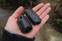 Natural Alluvial Schorl Black Tourmaline Crystals x 12 From Zimbabwe