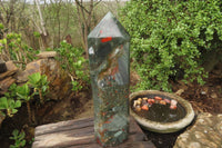 Polished Bloodstone Tower With Pyrite x 1 From Swaziland