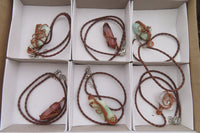 Hand Made Mixed Copper Wire Wrapped Pendants x 6 From South Africa