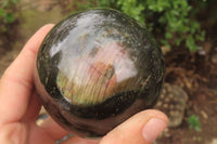 Polished Labradorite Spheres x 2 From Tulear, Madagascar