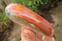 Polished On One Side Polychrome Jasper Nodules x 6 From Mahajanga, Madagascar