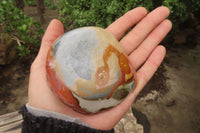 Polished On One Side Polychrome Jasper Nodules x 6 From Mahajanga, Madagascar