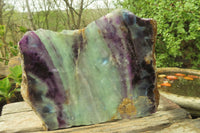 Polished Watermelon Fluorite Slice x 1 From Uis, Namibia