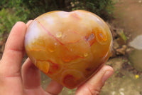 Polished Carnelian Gemstone Hearts x 4 From Madagascar