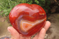 Polished Carnelian Gemstone Hearts x 4 From Madagascar