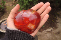 Polished Carnelian Gemstone Hearts x 4 From Madagascar