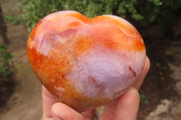 Polished Carnelian Gemstone Hearts x 4 From Madagascar