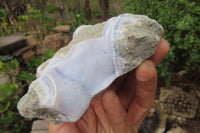 Natural Blue Lace Agate Geode Specimens x 3 From Nsanje, Malawi