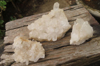 Natural Clear Quartz Crystal Clusters x 5 From Madagascar