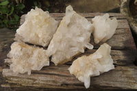 Natural Clear Quartz Crystal Clusters x 5 From Madagascar