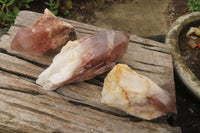 Natural Hematoid Quartz Specimens x 3 From Karoi, Zimbabwe