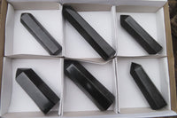 Polished Black Basalt Points x 6 From Antsirabe, Madagascar