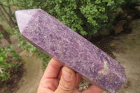 Polished Lepidolite Points x 3 From Ambatondrazaka, Madagascar