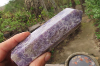 Polished Lepidolite Points x 3 From Ambatondrazaka, Madagascar