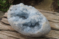 Polished Blue Celestite Egg Geode x 1 From Sakoany, Madagascar