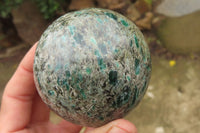 Polished Rare Emerald Mica In Matrix Spheres x 2 From Mutoko, Zimbabwe