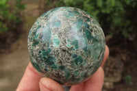 Polished Rare Emerald Mica In Matrix Spheres x 2 From Mutoko, Zimbabwe