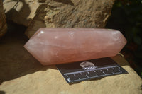 Polished Double Terminated Rose Quartz Points x 2 Madagascar