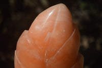 Polished Orange Twist Calcite Leaf Sculpture x 1 From Maevantanana, Madagascar