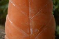 Polished Orange Twist Calcite Leaf Sculpture x 1 From Maevantanana, Madagascar