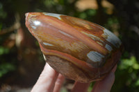 Polished On One Side Polychrome Jasper Nodules x 3 From Mahajanga, Madagascar