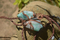 Polished Mixed Copper Wire Wrapped Pendants x 6 From Southern Africa