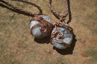 Polished Mixed Copper Wire Wrapped Pendants x 6 From Southern Africa