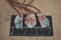 Polished Mixed Copper Wire Wrapped Pendants x 6 From Southern Africa