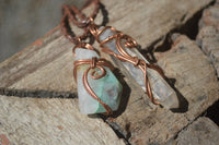 Polished Mixed Copper Wire Wrapped Pendants x 6 From Southern Africa