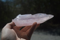 Polished Rose Quartz Leaf Dishes x 2 From Madagascar