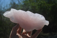 Polished Rose Quartz Leaf Dishes x 2 From Madagascar